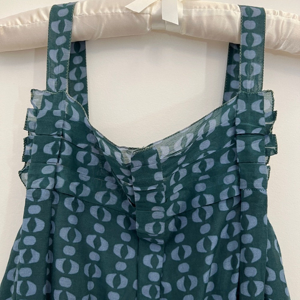Adorable sheer and lined ruffled summer bib style dress